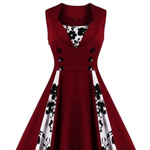 A-Line Vintage Dress, floral-Pinup-Retro-50's FREE SHIPPING